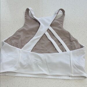 Lululemon great condition Women's White and Tan Sports Bra